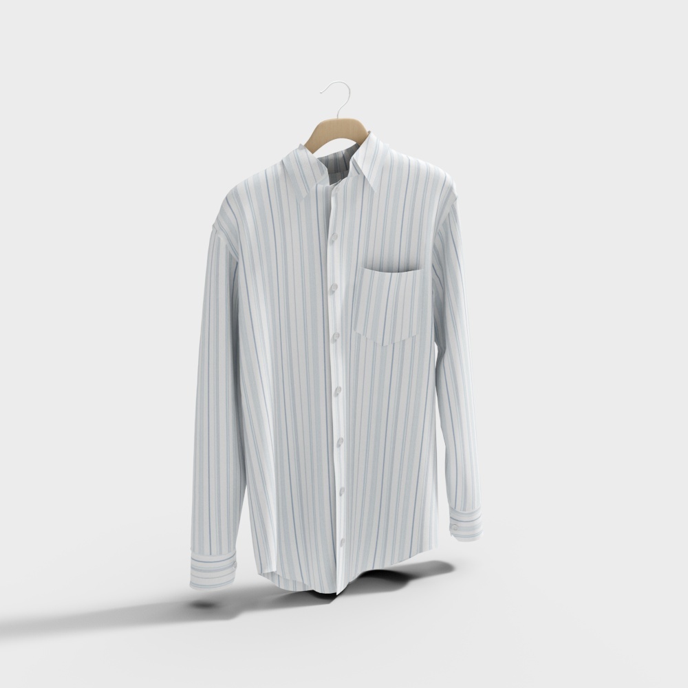 Elegant Striped Shirt 3D model
