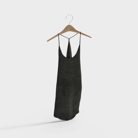 Stylish Black Slip Dress 3D model for Fashion Displays