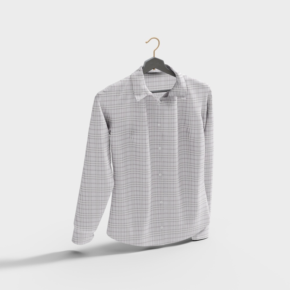 Classic Gray Checkered Shirt 3D model