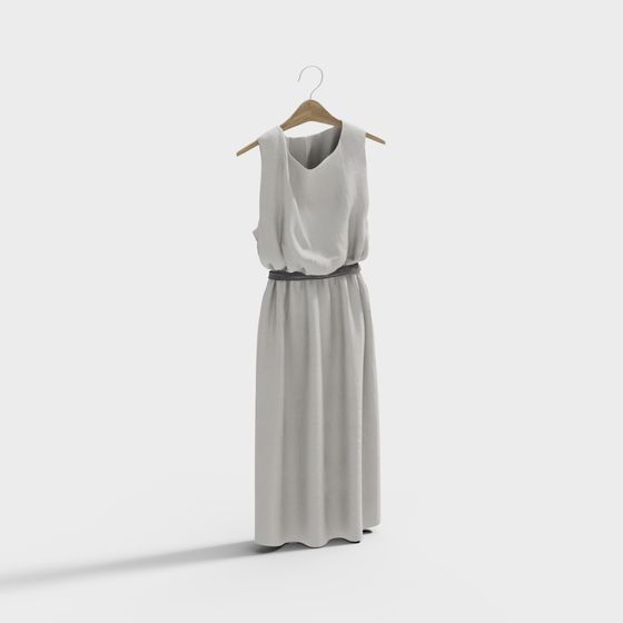 Elegant Long Skirt 3D model