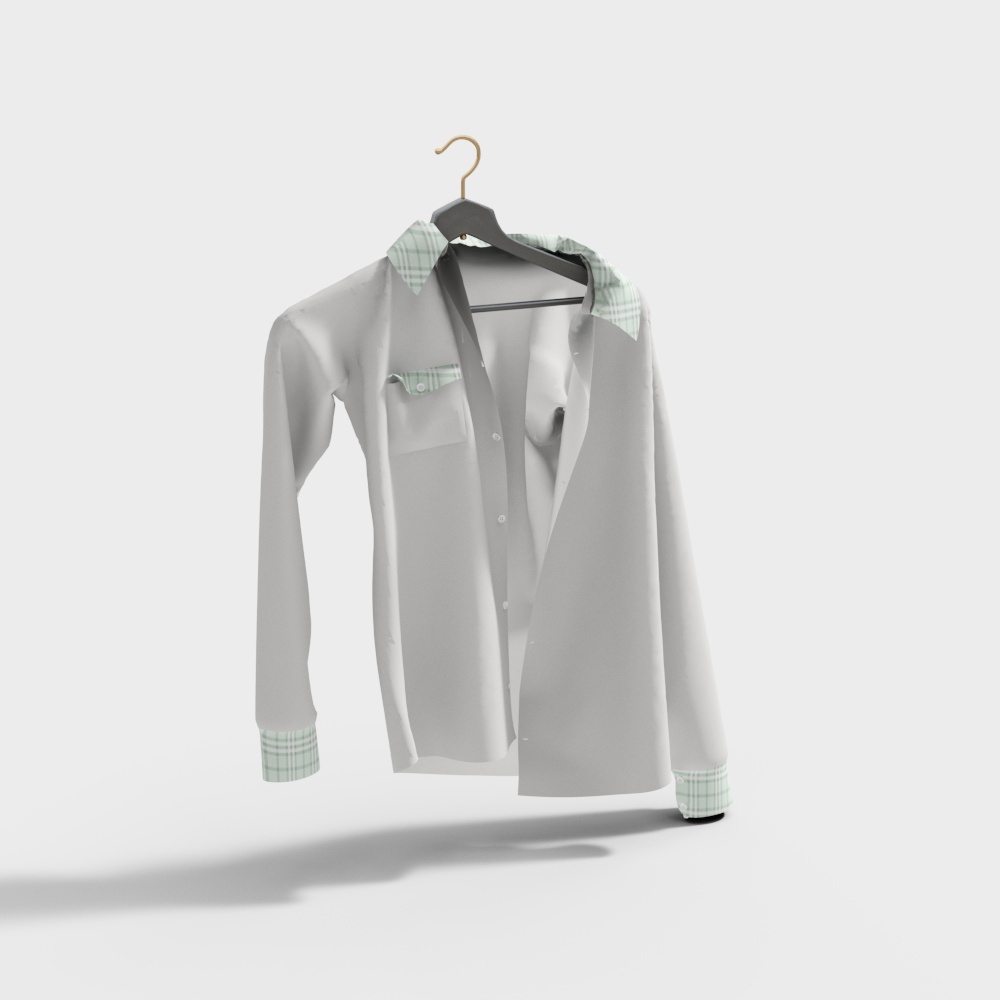 Elegant Gray Shirt 3D model