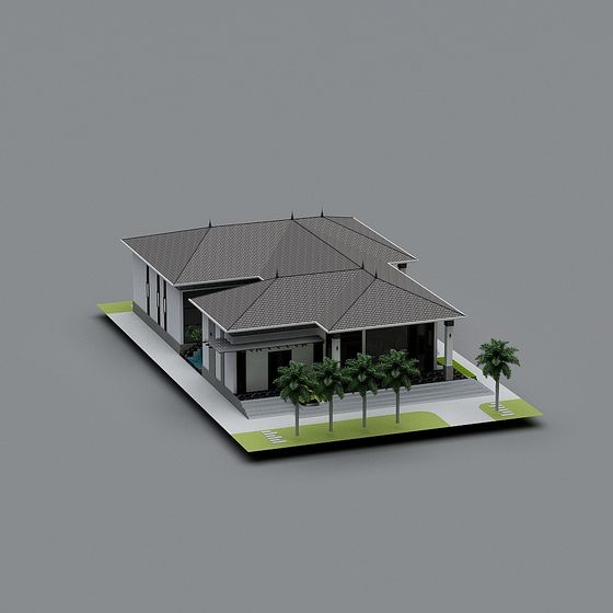 Chic Low-Poly House 3D model for Creators