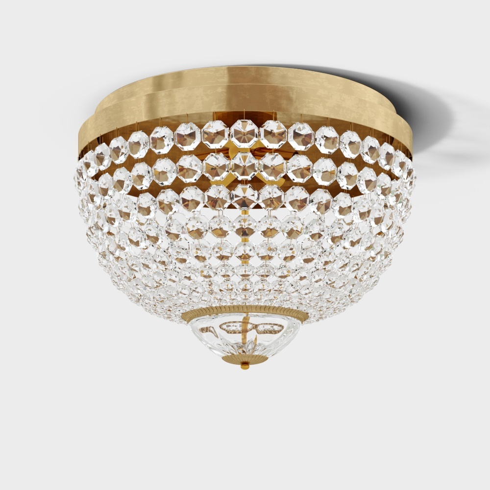 Modern light luxury crystal round lamp