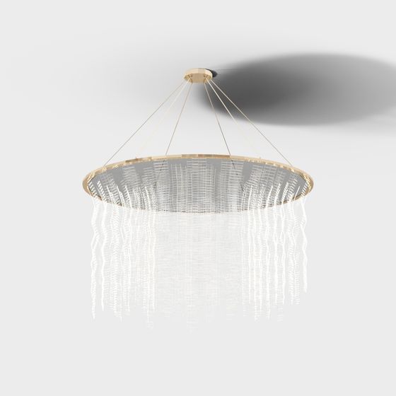 Elegant Low-Polygon Chandelier 3D model