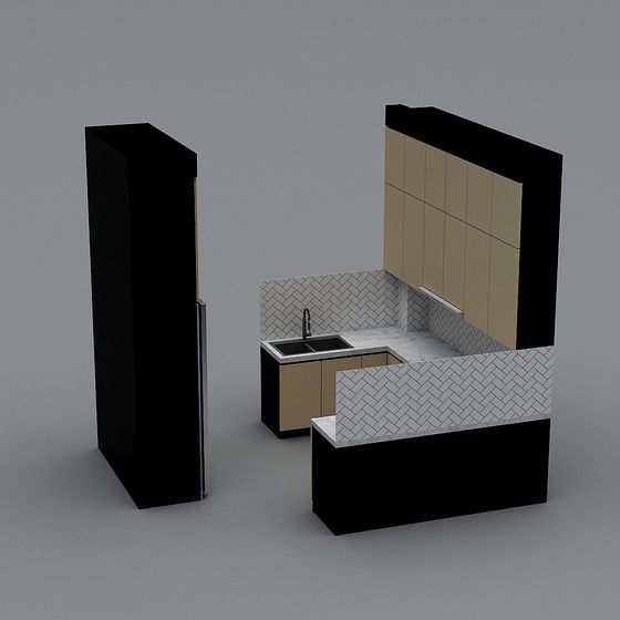 Sleek Modern Kitchen 3D model
