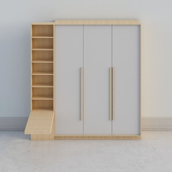 Stylish Low-Poly Wardrobe 3D model