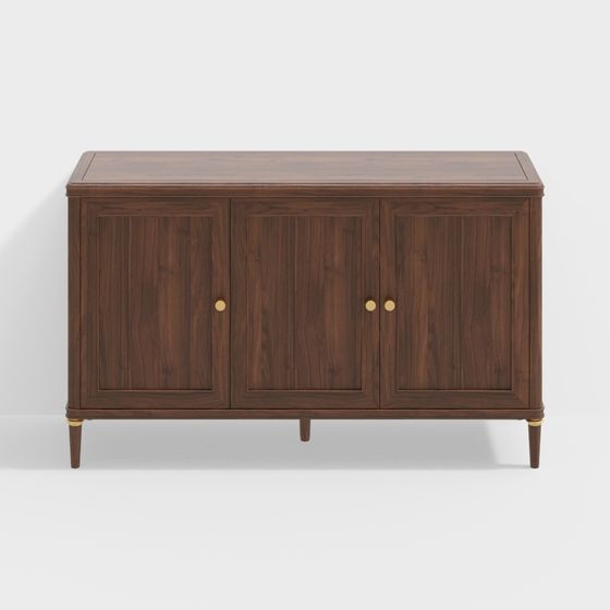 Vintage Wood Sideboard 3D model