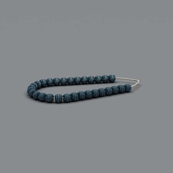 Blue Wood Beads Bracelet 3D model for Creative Projects