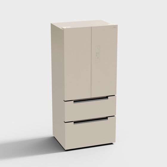 Stylish Minimalist Refrigerator 3D model