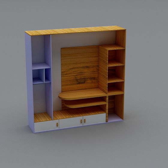 Stylish Low-Polygon Storage Cabinet 3D model