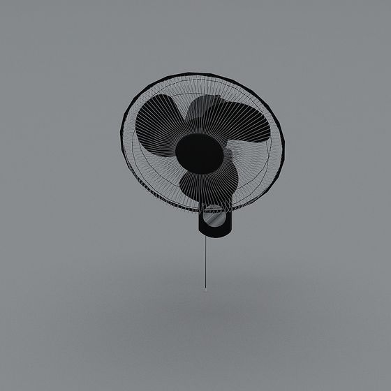 Sleek Low-Poly Ceiling Fan 3D model