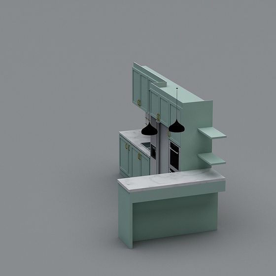 Low-Polygon 3D Kitchen Model Design for Modern Living