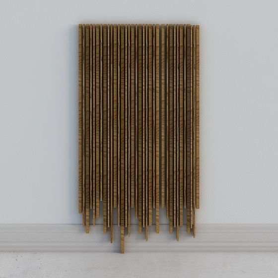 Natural Wood Slat Screen 3D Model