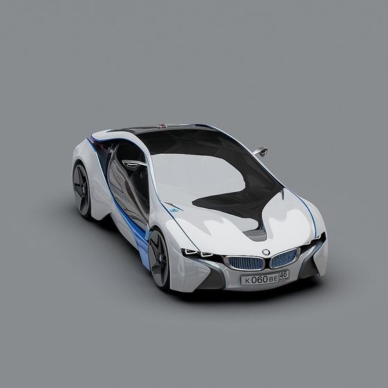 Futuristic Low-Polygon Supercar 3D model