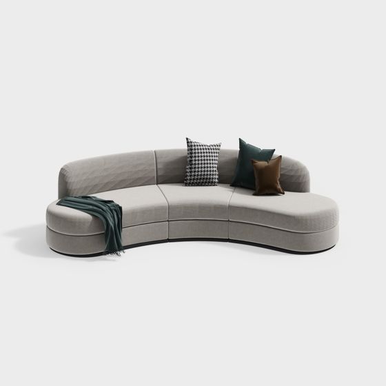 Curve Comfort Sofa 3D model for Modern Interiors
