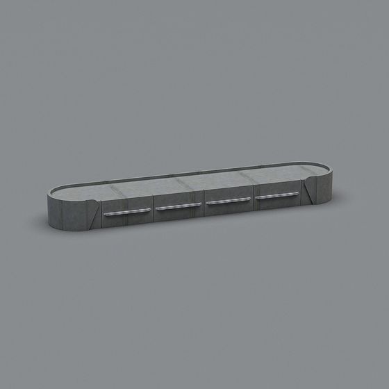 Modern Concrete Bench 3D Model