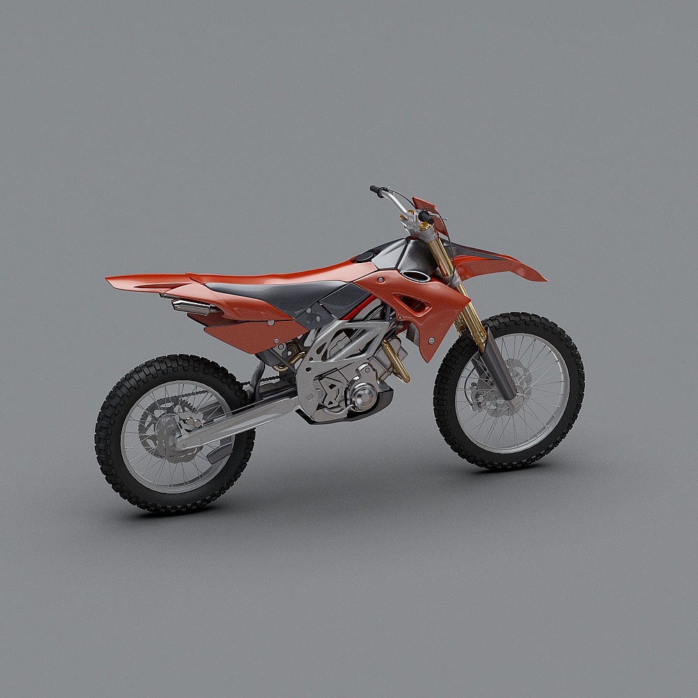 Dynamic Low-Poly 3D Off-Road Motorcycle Model