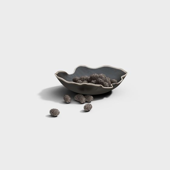 Falling Petals Low-Poly Bowl 3D Model