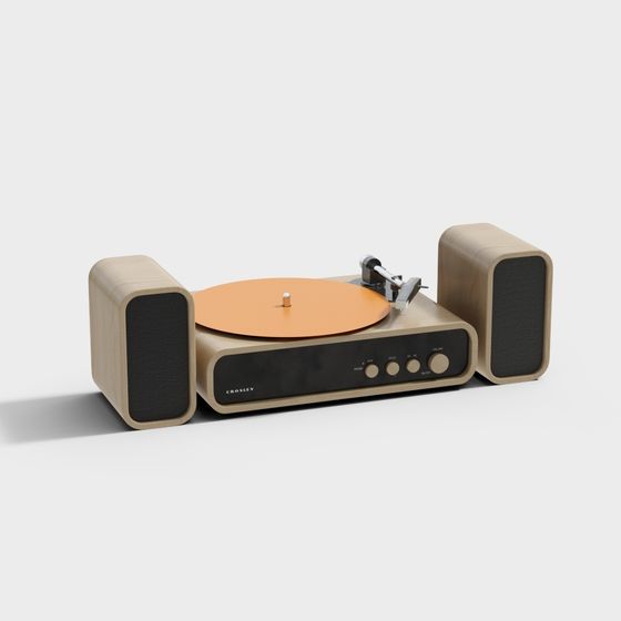 Classic Crosley Record Player 3D model for Modern Projects