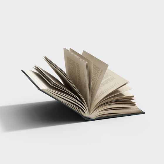 Low-Poly 3D Model of an Open Book