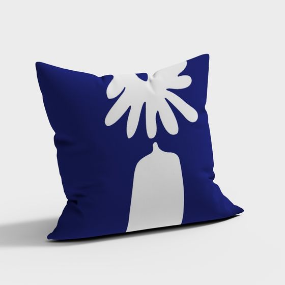 クラインブルーフラワースローピロー