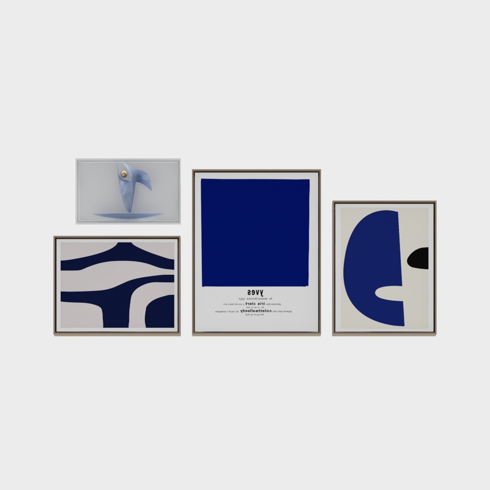 Klein blue decorative hanging painting