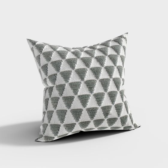 Geometric Pattern Throw Pillow 3D model