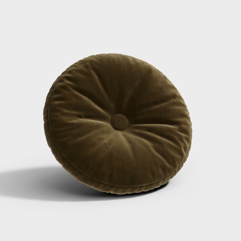 Yellow round throw pillow