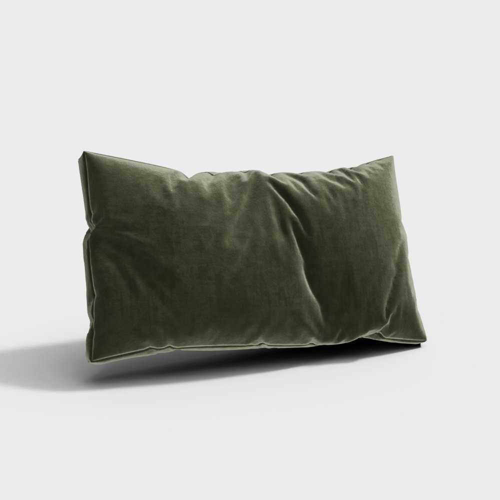Green Flannel Long Pillow