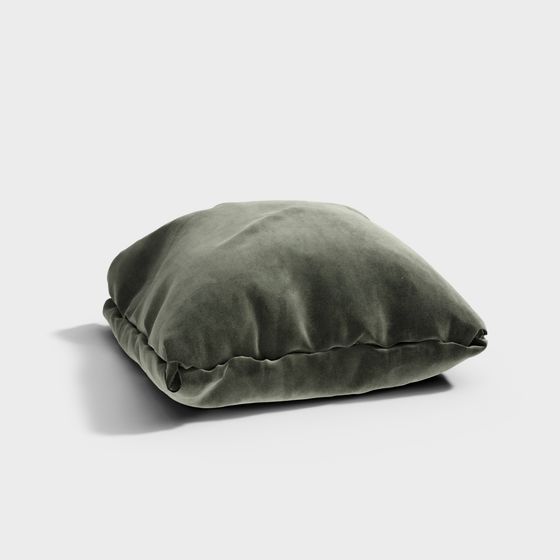 Elegant Olive Green Pillow 3D Model