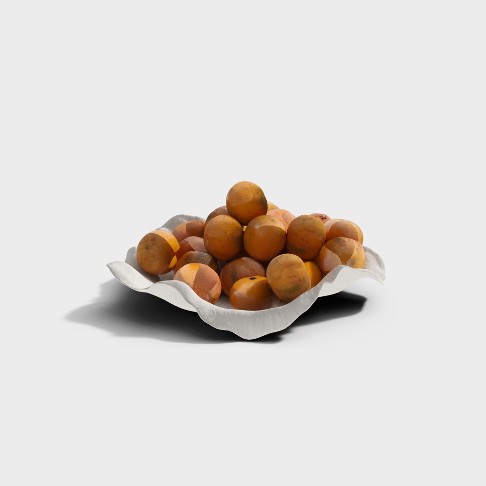Oranges on Paper Plate 3D model