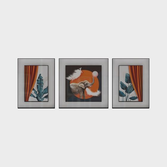 Tropical Art Frames 3D model