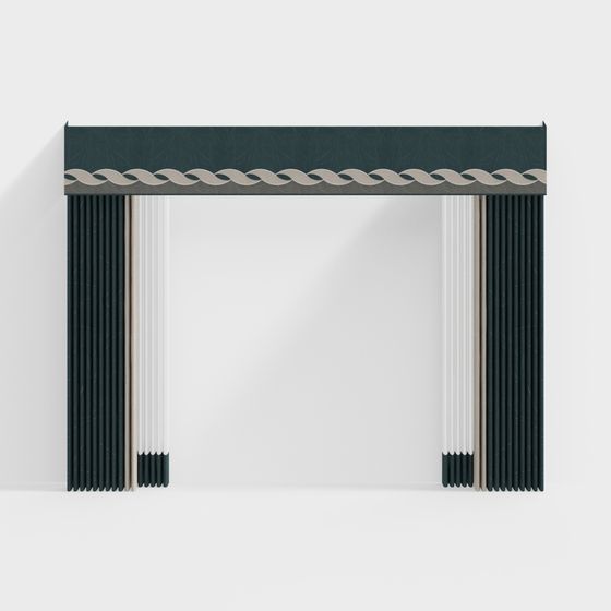 Art Deco Curtain Frame 3D model