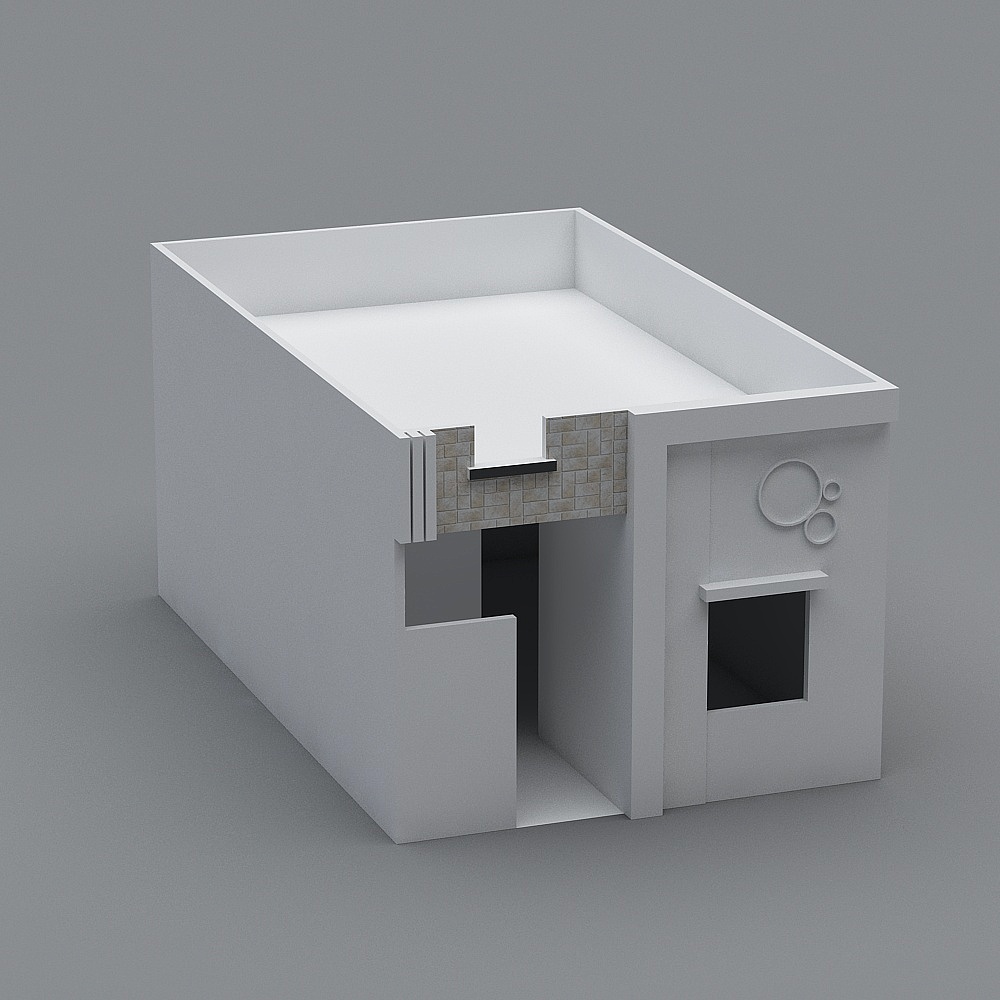 Urban Cottage Low-Poly 3D Model