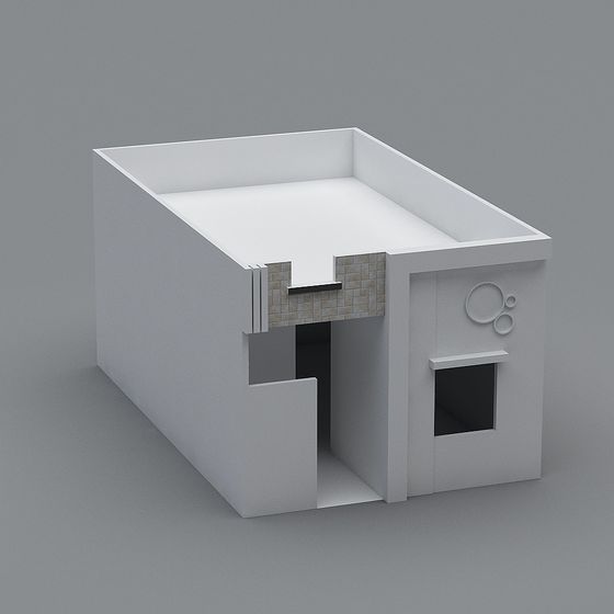 Urban Cottage Low-Poly 3D Model