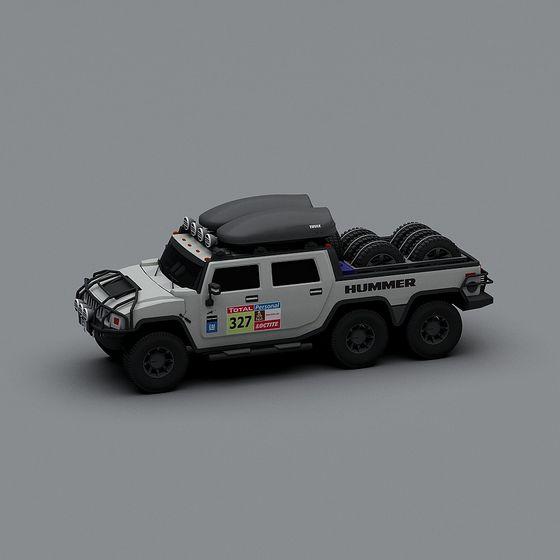 Futuristic Hummer H2 Off-Road Vehicle 3D model
