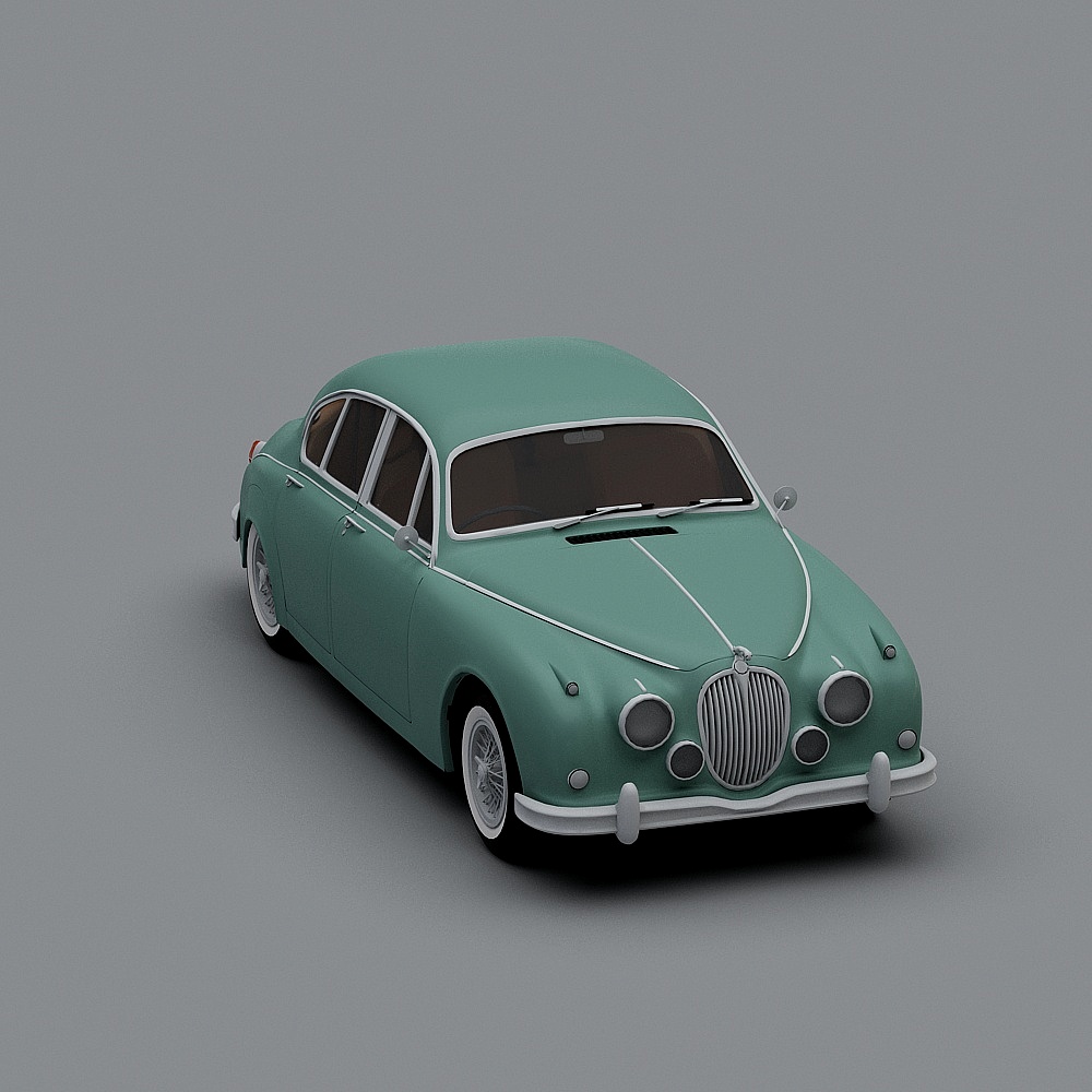 Vintage Low-Poly Retro Car 3D model