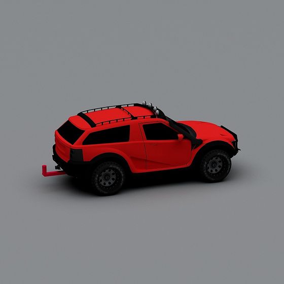 High-Detail Red Off-Road Vehicle 3D model