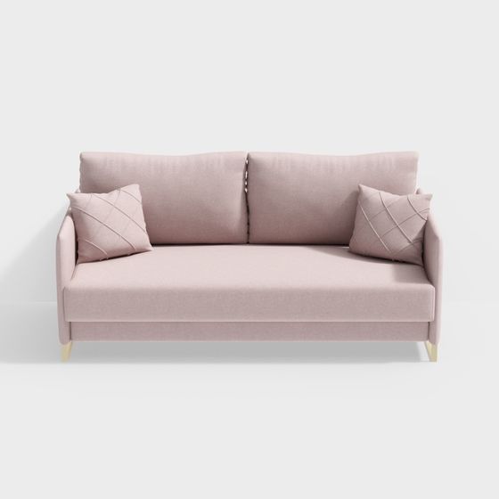 Imitation Linen Sofa Bed 3D Model for Versatile Spaces
