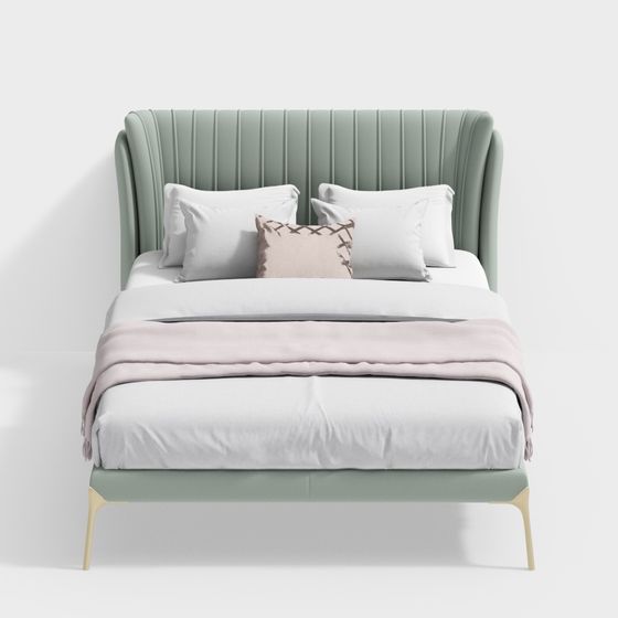 Chic Mint Bed 3D model