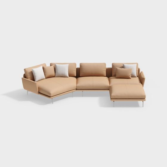 Sofa chân chữ S kiểu công chúa nhỏ - 3 người ngồi - Bằng kim loại vỏ não - BSJS1929 - Senkelo