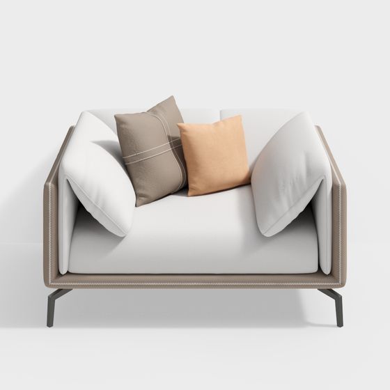 Sofá de metal y cuero de una pieza-BSJS2156-Senkelo