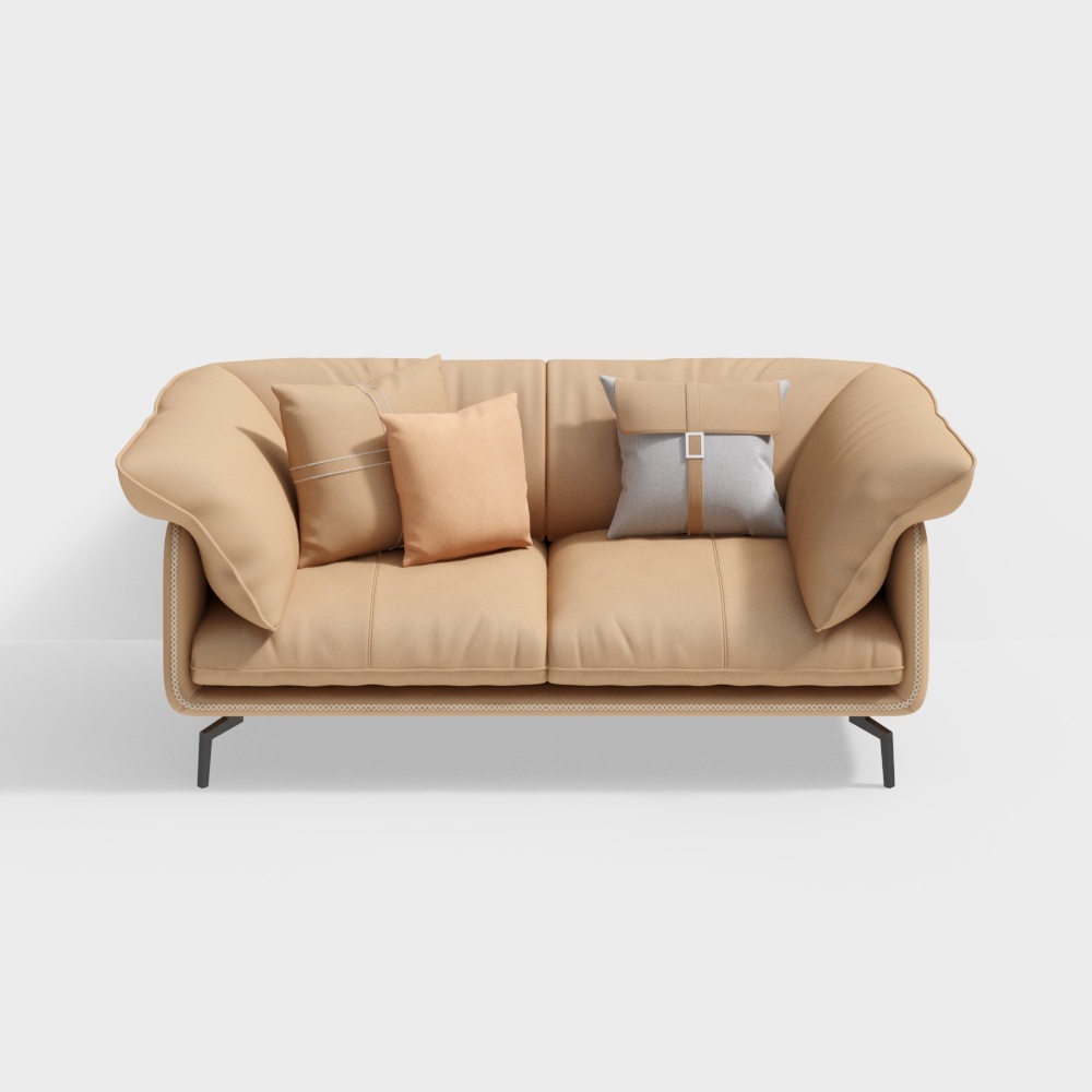 Elegant Low-Poly Sofa 3D model for Modern Interiors