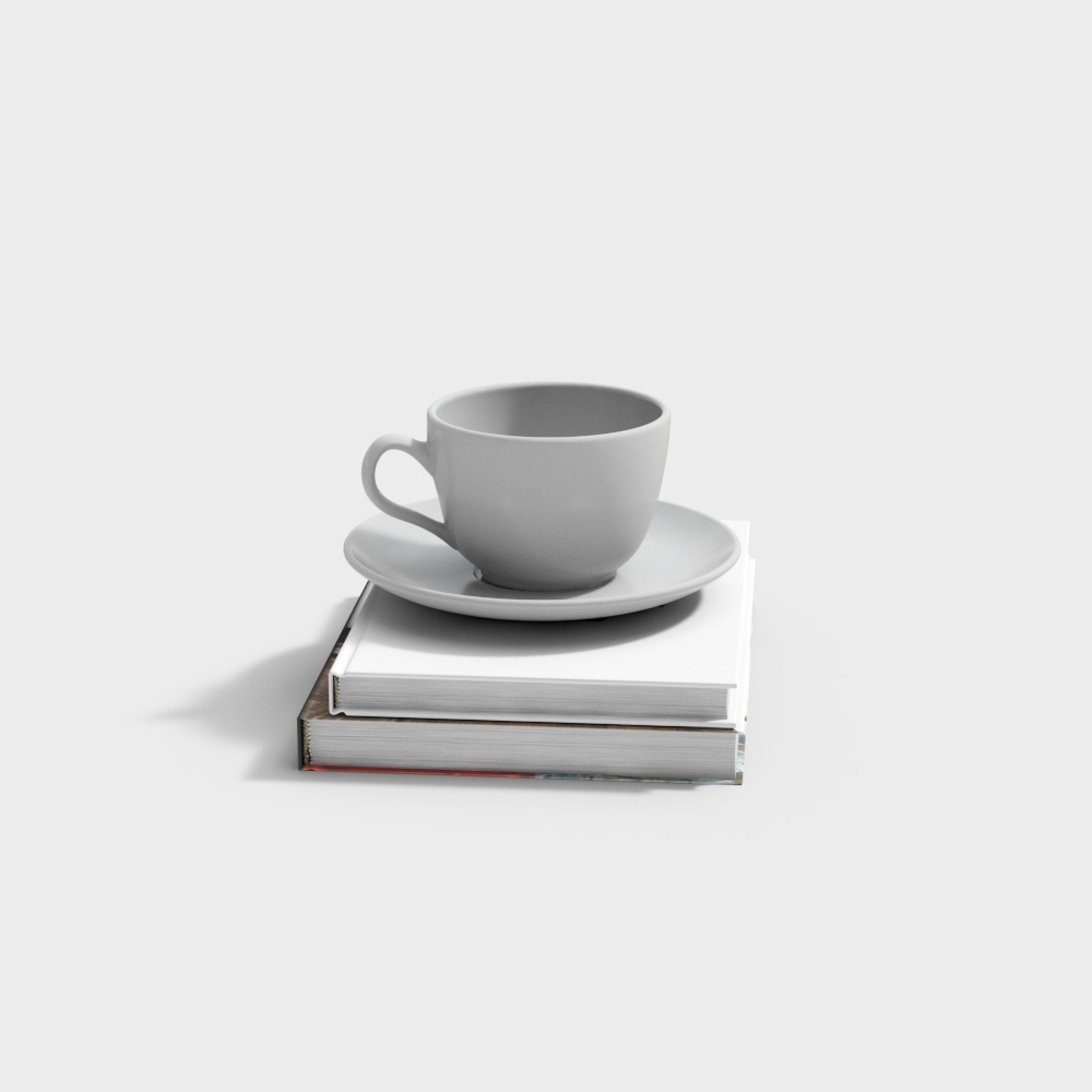 Book + coffee cup ornaments-wx