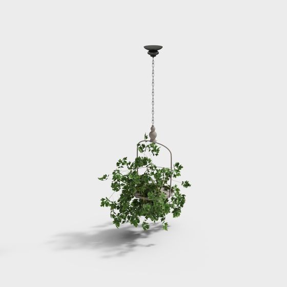 Hanging Plant Basket 3D Model: Perfect Blend of Nature and Modernity