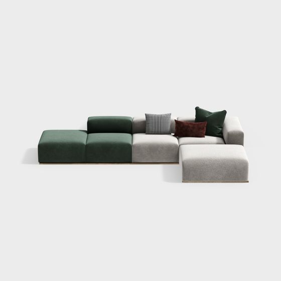 Urban Comfort Low-Poly Sofa 3D model