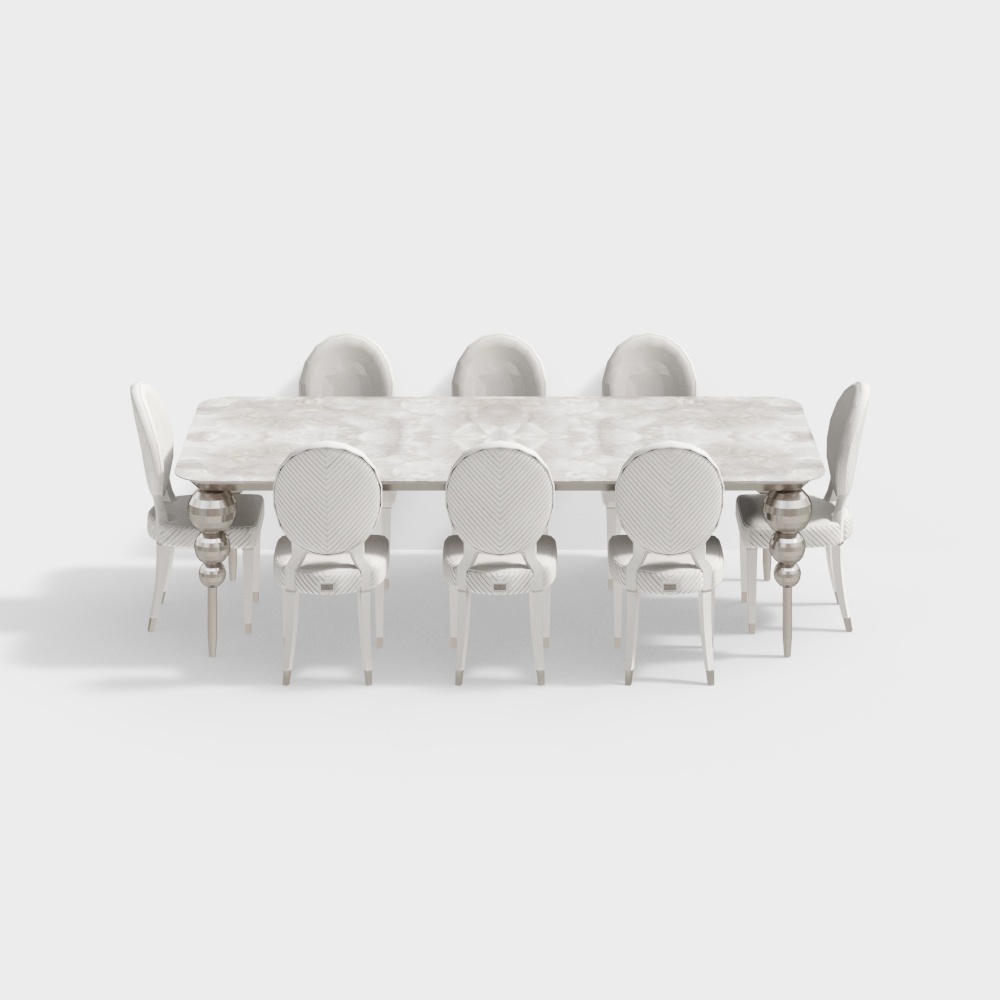 Modern luxury dining table and chair combination