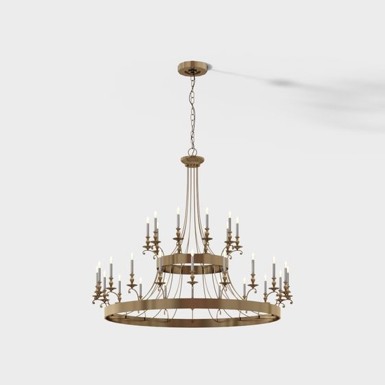 Vintage Baroque Chandelier 3D model for Interior Design