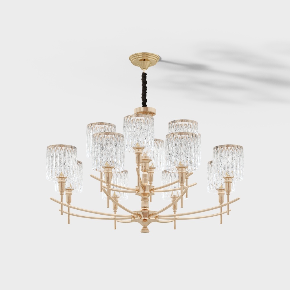 Modern light luxury crystal double chandelier