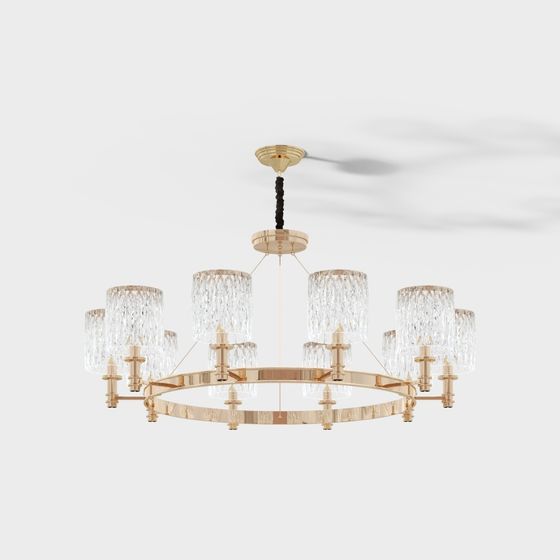 Elegant Low-Polygon Chandelier 3D model